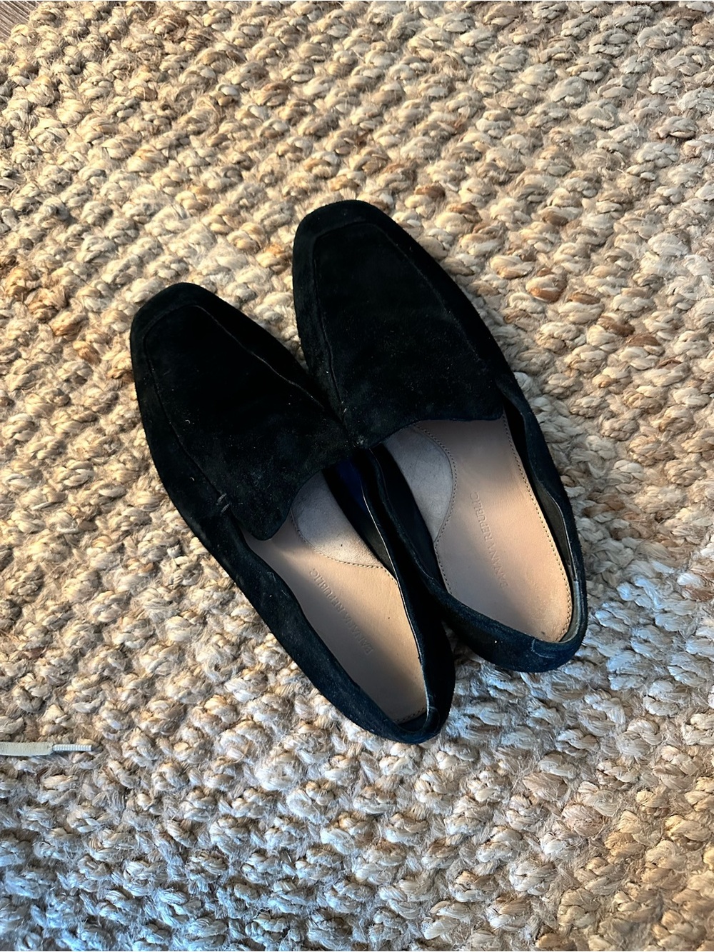 Banana Republic Black and Brown Suede Insole Slip-Ons
